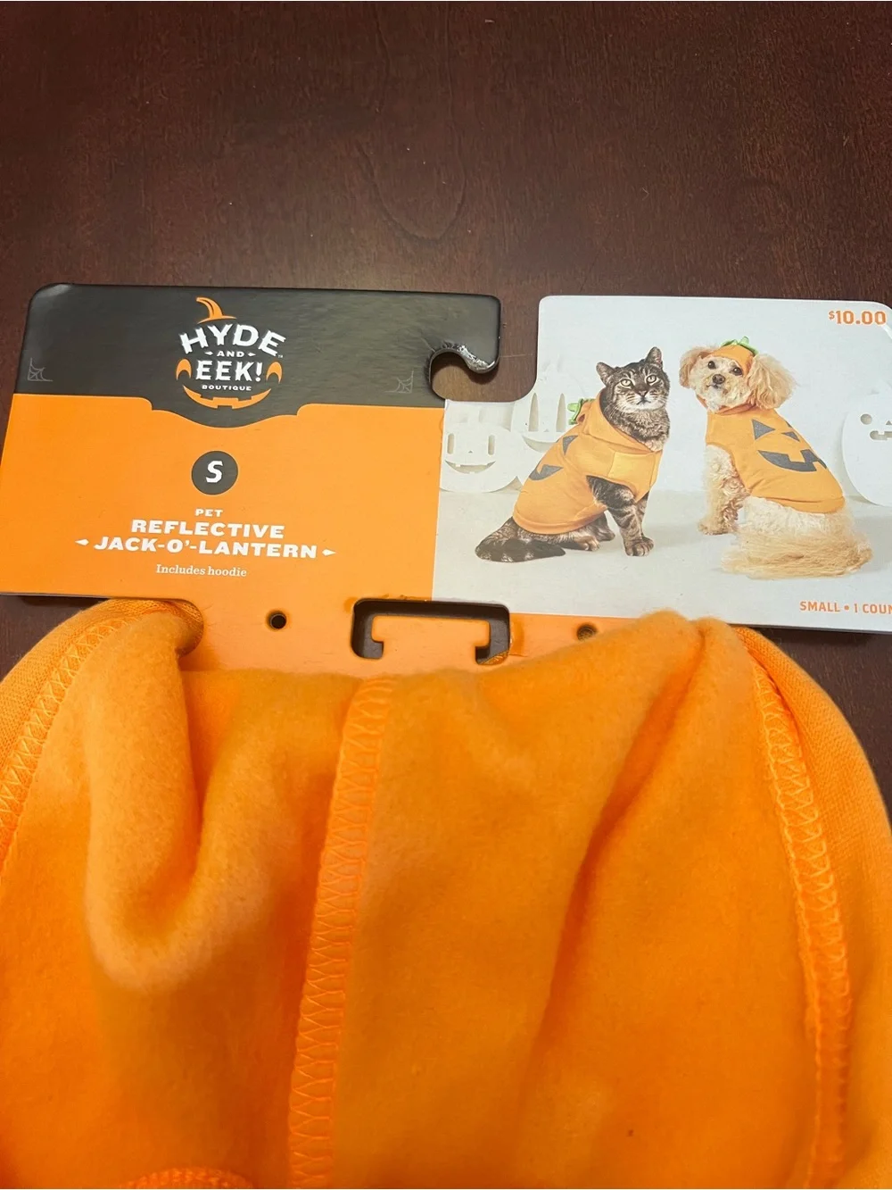 Hyde and Eek! Reflective Orange Jack-O'-Lantern Dog Hoodie - Small